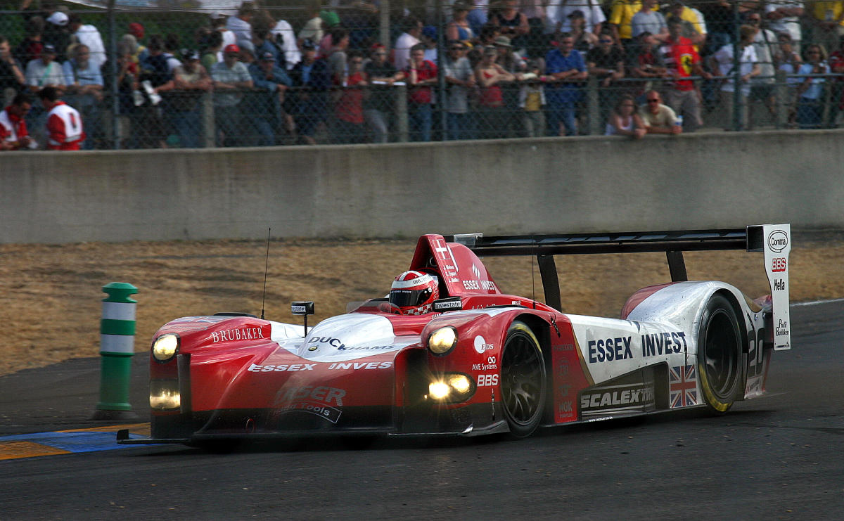 Lister Storm LMP - John Nielsen, Casper Elgaard & Jens Reno Moller exits the Dunlop Chicane at the 2004 Le Mans (50880354148).jpg