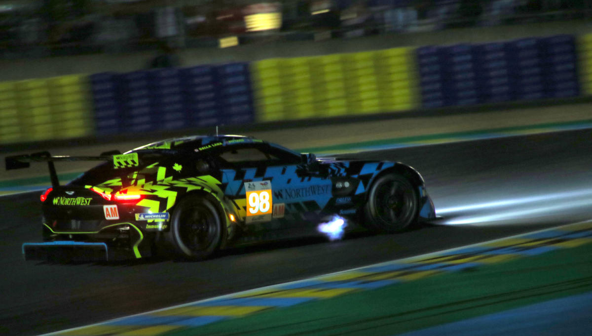 Aston Martin Vantage AMR - Paul Dalla Lana, David Pittard & Nicki Thiim at Dunlop Chicane at the 2022 Le Mans (54281563843).jpg